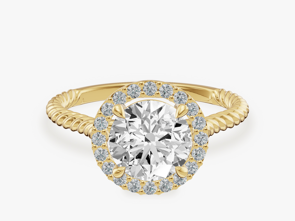 Braided Halo Engagement Ring