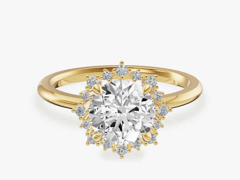 Petite Halo Accent Engagement Ring