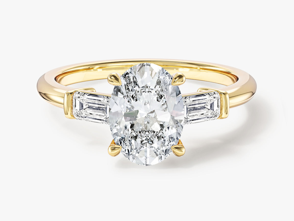 Baguette Three Stone Engagement Ring