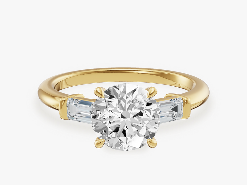Baguette Three Stone Engagement Ring