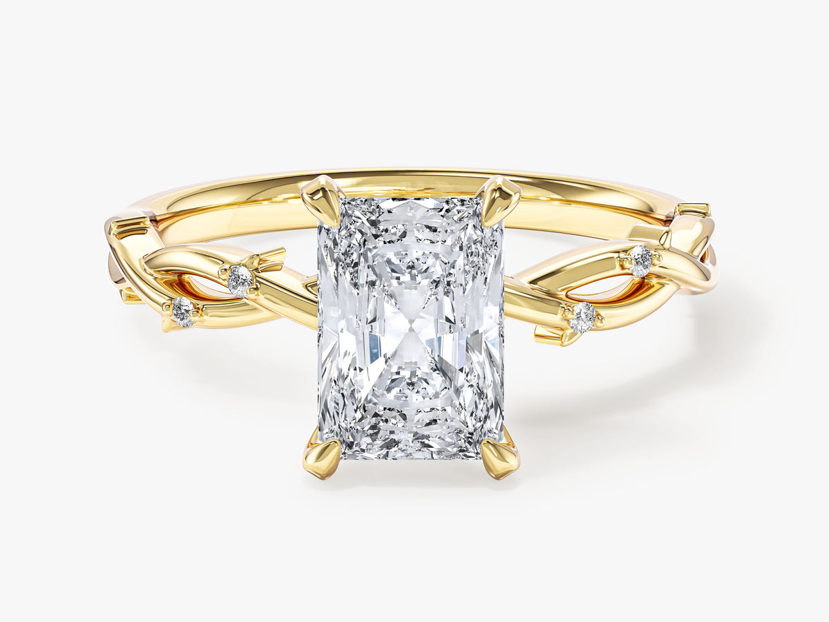 Twisted Vine Engagement Ring with Spiked Sidestones