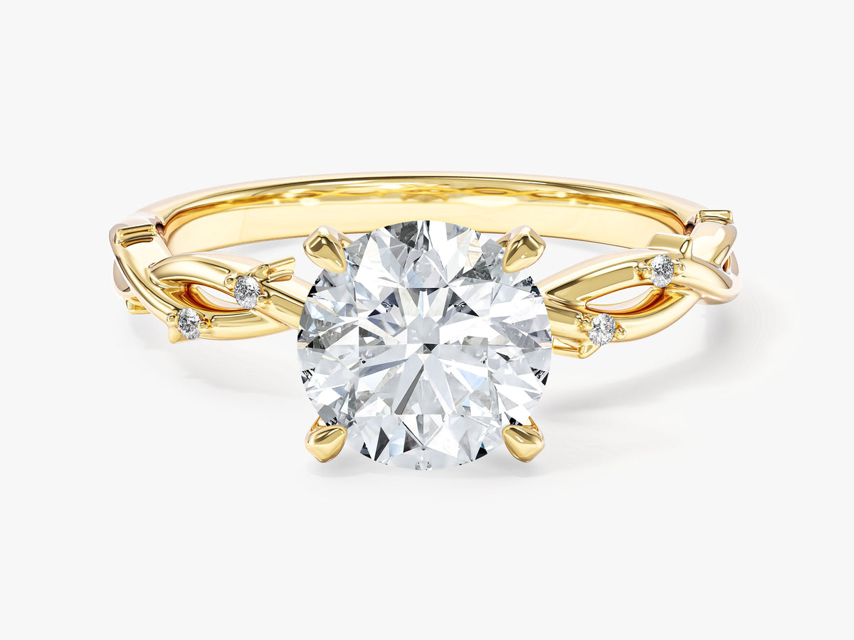 Twisted Vine Engagement Ring with Spiked Sidestones