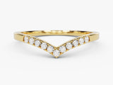 Gold V-shaped diamond ring for jewelry lovers