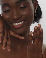 Marquise Cut Lab Grown Diamond Engagement Ring with Pave Set Side Stones (1.50 CT)