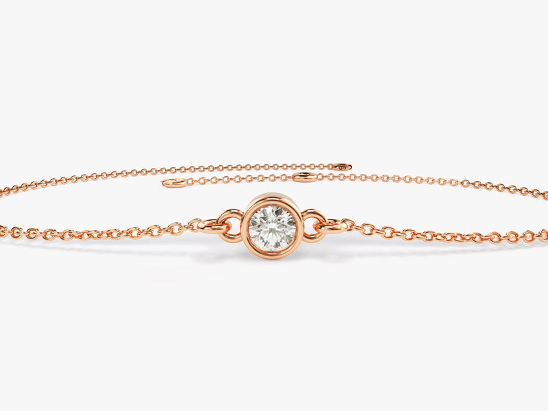 Bezel Set Diamond Bracelet in 14k Gold