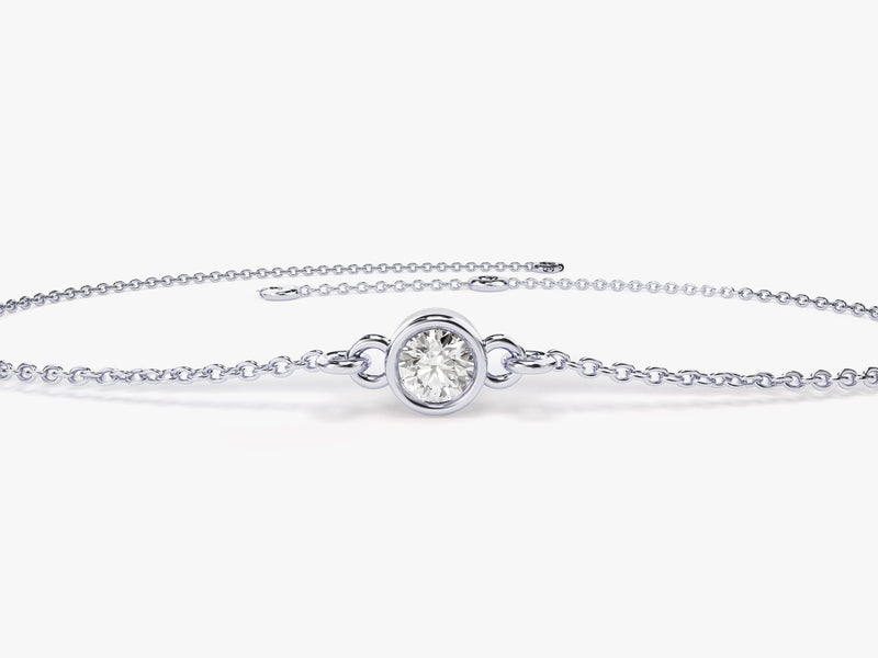 Bezel Set Diamond Bracelet in 14k Gold