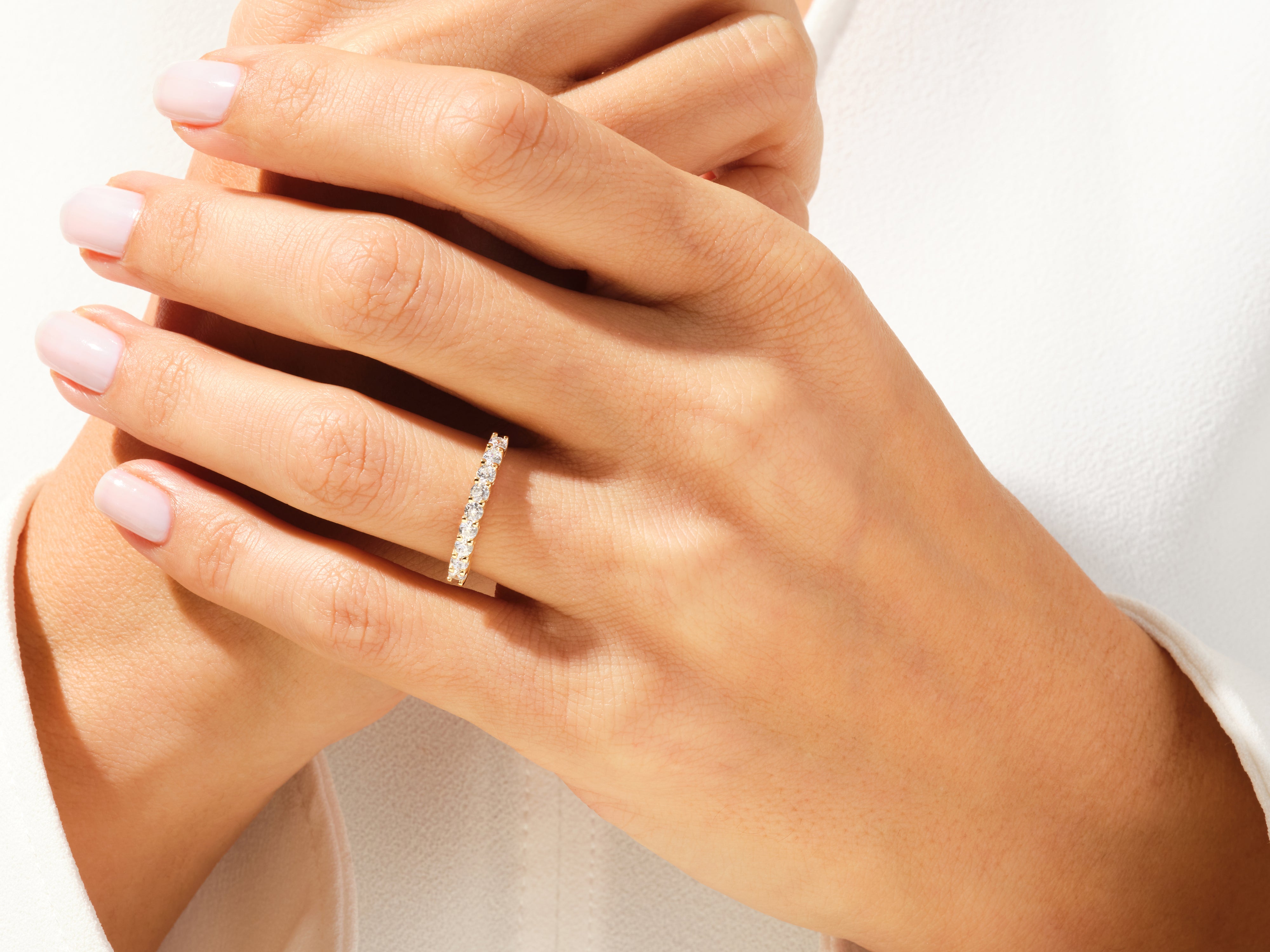 U-Prong Nine Stone Moissanite Anniversary Band (0.45 CT TW)