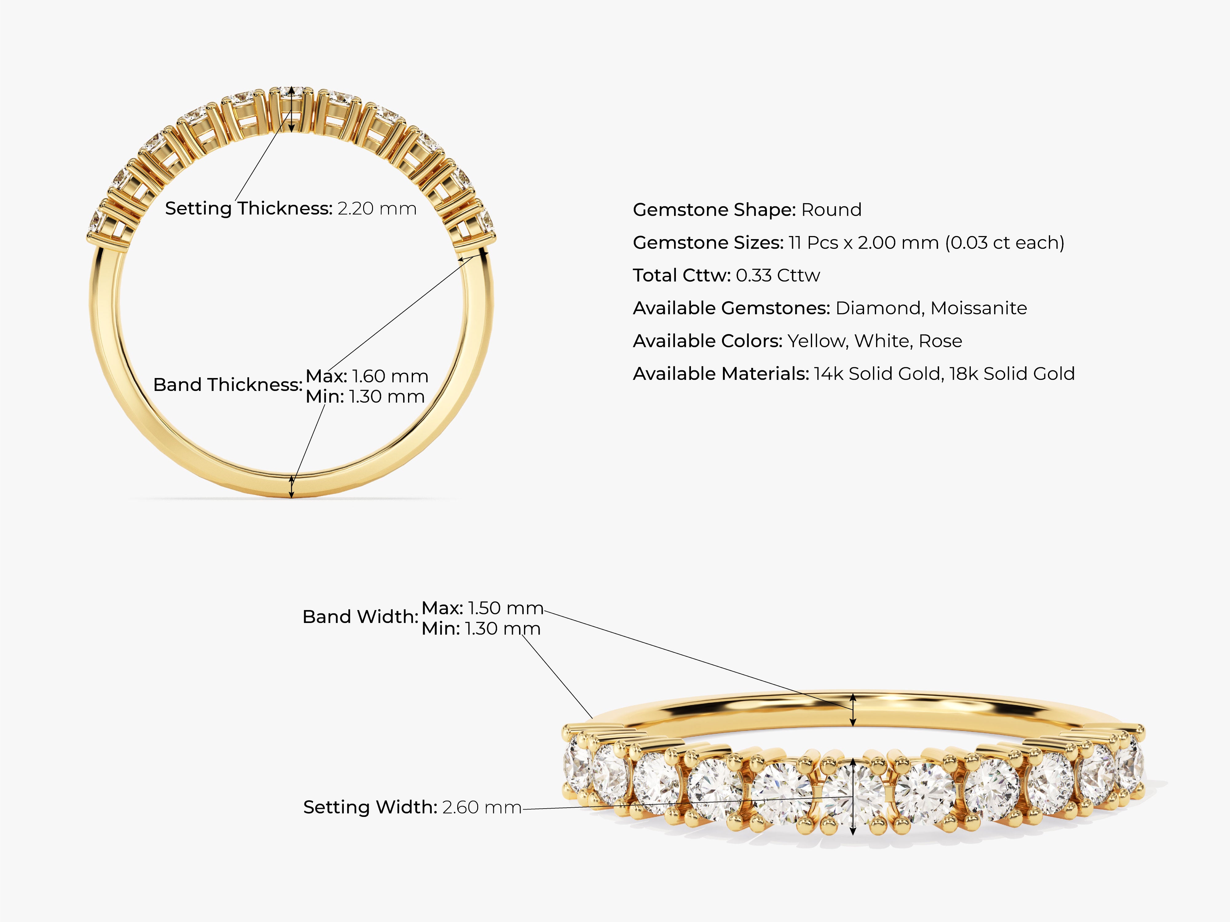 Eleven Stone Basket Diamond Anniversary Band (0.33 CT TW)