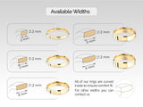 White, Rose, Yellow, 14k Gold, 10k Gold, 18k Gold 2mm Beveled Edge Wedding Ring with Available Width Options 