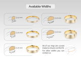 White, Rose, Yellow, 14k Gold, 10k Gold, 18k Gold, 2mm Classic Dome Wedding Ring - Matte Brushed with Available Width Options