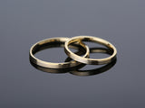 White, Rose, Yellow, 14k Gold, 10k Gold, 18k Gold, 2mm Beveled Edge Wedding Ring - Matte Brushed