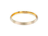White, Rose, Yellow, 14k Gold, 10k Gold, 18k Gold, 2mm Classic Dome Wedding Ring - Matte Brushed
