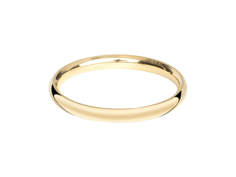 White, Rose, Yellow, 14k Gold, 10k Gold, 18k Gold Yellow Gold 2mm Classic Dome Wedding Ring for Men and Women 