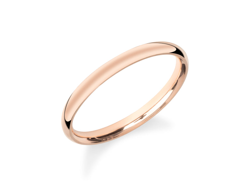 White, Rose, Yellow, 14k Gold, 10k Gold, 18k Gold, Rose Gold 2mm Classic Dome Wedding Ring for Men and Women 