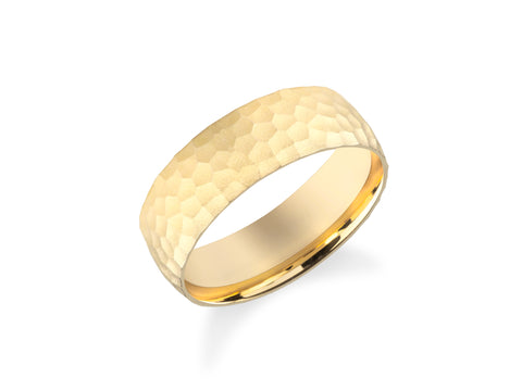 6mm Hammered Dome Wedding Band