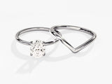 4-Prong Oval Lab Grown Diamond Solitaire with Plain Curved Bridal Set (1.50 CT)