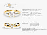 Cluster Accent Round Lab Grown Diamond Bridal Set with Marquise Ring (1.50 CT)