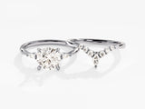 Cluster Accent Round Lab Grown Diamond Bridal Set with Marquise Ring (1.50 CT)