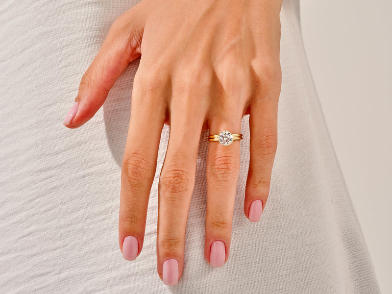 6-Prong Round Solitaire Lab Grown Diamond Bridal Set (1.50 CT)