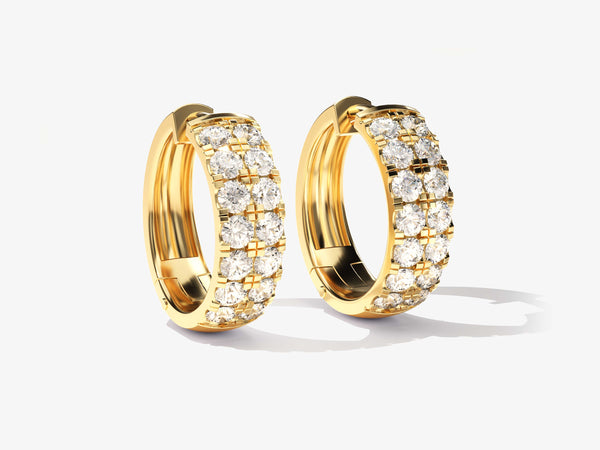 14k Gold Bold Diamond Huggie Hoop Earrings (0.56 ct tw)