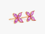 Marquise Clover Birthstone Stud Earrings - Gold Vermeil