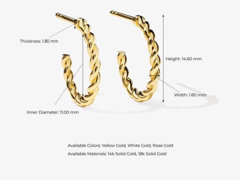 14k Gold Petite Twist Earrings