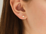 14k Gold Phases of the Moon Diamond Stud Earrings
