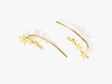 14k Gold Star Crawler Earrings