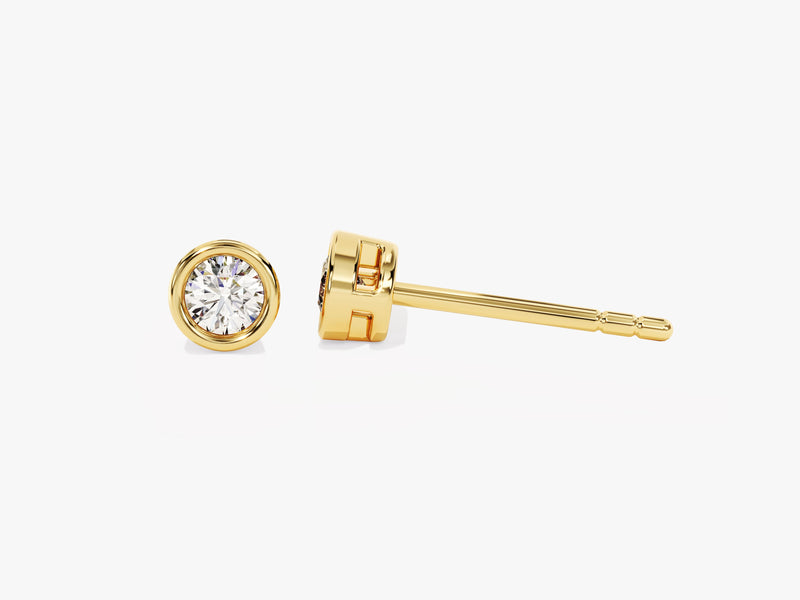 14k Gold Bezel Set Lab Diamond Stud Earrings (0.20 ct tw)