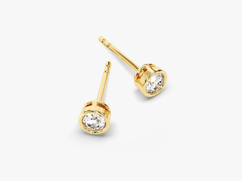 14k Gold Bezel Set Lab Diamond Stud Earrings (0.30 ct tw)