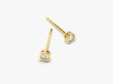 14k Gold Bezel Set Lab Diamond Stud Earrings (0.10 ct tw)