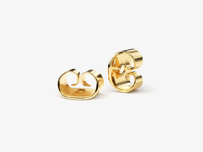 14k Gold Diamond Initial Stud Earrings