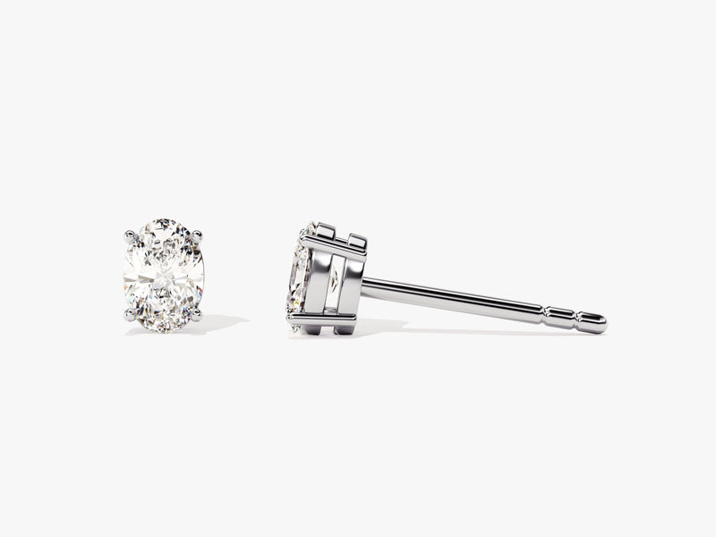 14k Gold Oval Cut Moissanite Stud Earrings (0.50 ct tw)