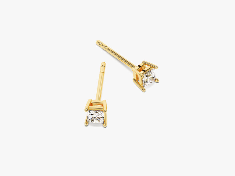 14k Gold Princess Cut Moissanite Stud Earrings (0.25 ct tw)