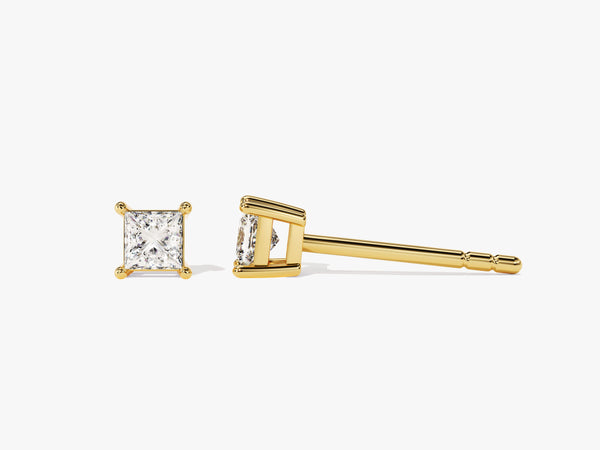 14k Gold Princess Cut Lab Diamond Stud Earrings (0.25 ct tw)