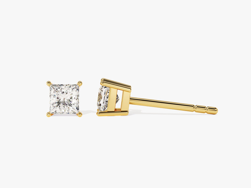 14k Gold Princess Cut Moissanite Stud Earrings (0.50 ct tw)