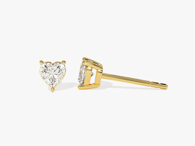 14k Gold Heart Cut Lab Diamond Stud Earrings (0.50 ct tw)