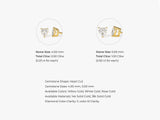 14k Gold Heart Cut Lab Diamond Stud Earrings (0.50 ct tw)