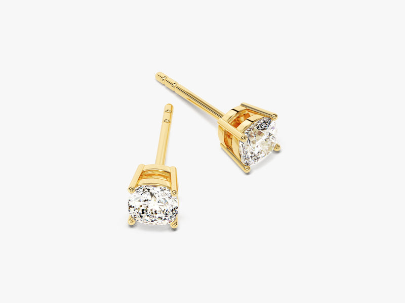 14k Gold Cushion Cut Moissanite Stud Earrings (1.00 ct tw)