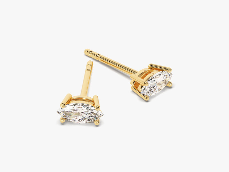 14k Gold Marquise Cut Lab Diamond Stud Earrings (0.50 ct tw)