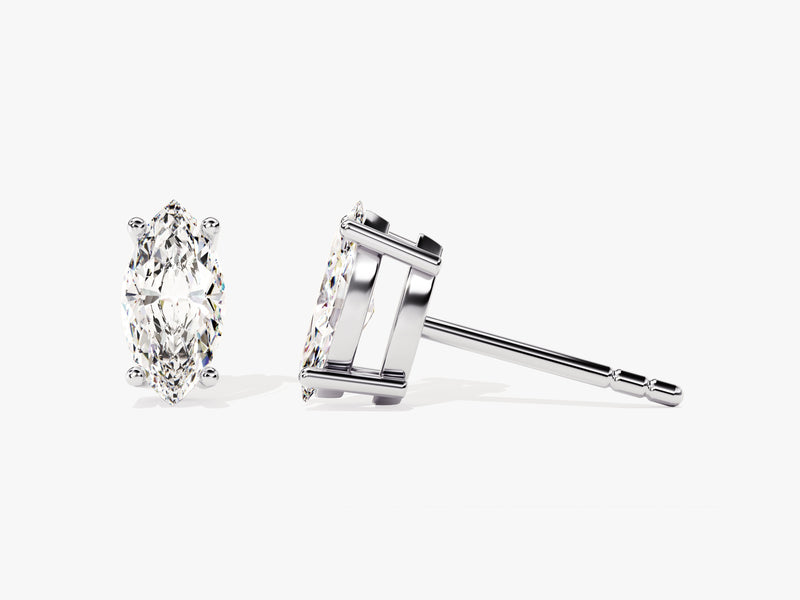 14k Gold Marquise Cut Lab Diamond Stud Earrings (1.00 ct tw)