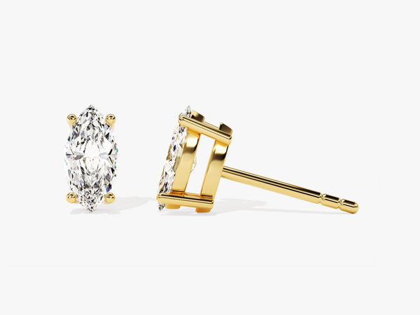 14k Gold Marquise Cut Lab Diamond Stud Earrings (1.00 ct tw)