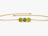 Bezel Set Round Birthstone Family Bracelet in 14k Solid Gold