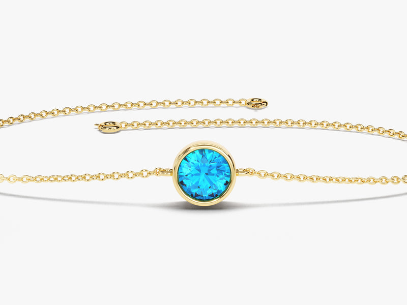 Bezel Set Birthstone Bracelet - Gold Vermeil