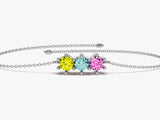 Round-Cut Multi-Stone Birthstone Family Bracelet in 14k Solid Gold