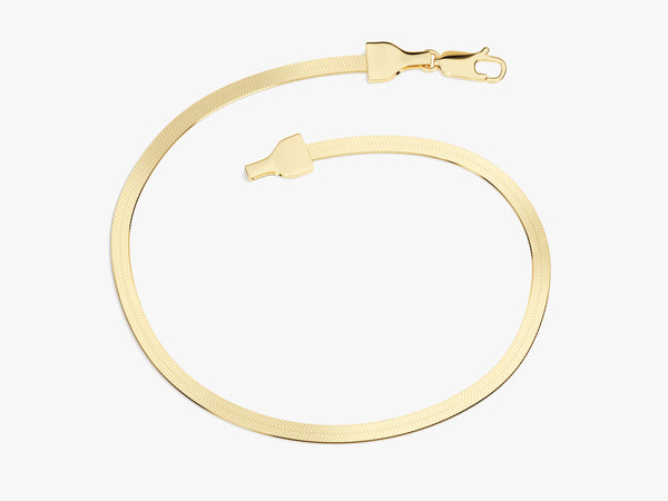 14k Yellow Gold 2.5mm Herringbone Chain Bracelet
