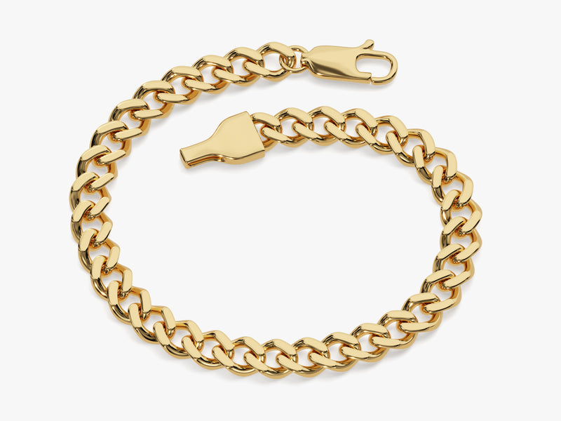 14k Yellow Gold 6.5mm Cuban Curb Chain Bracelet