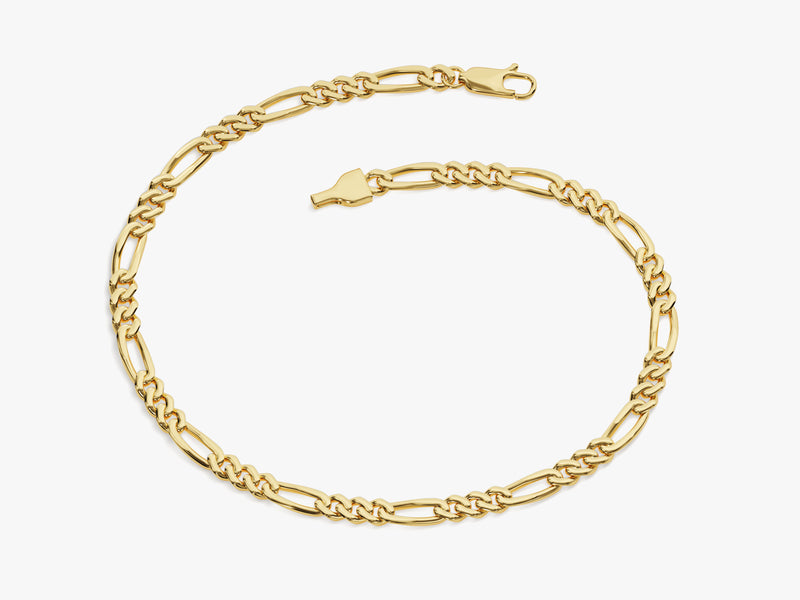 14k Yellow Gold 3.0mm Figaro Chain Bracelet