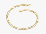 14k Yellow Gold 4.0mm Figaro Chain Bracelet
