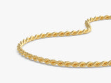 14k Yellow Gold 2.0 mm Rope Chain Bracelet